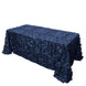 90x132inch Navy Blue 3D Leaf Petal Taffeta Fabric Rectangle Tablecloth
