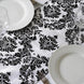 12inchx108inch Black Taffeta Damask Flocking Table Runner