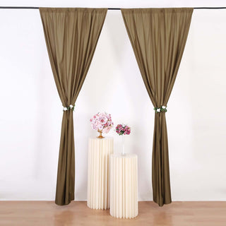 Taupe Scuba Polyester Curtain Panel - The Perfect Event Decor Taupe Scuba Polyester Curtain Panel - The Perfect Event Decor