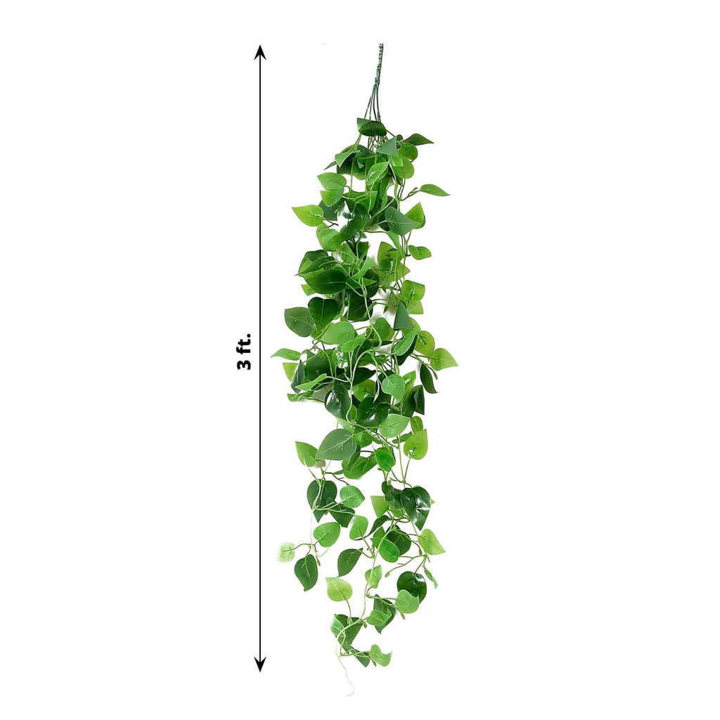 3 Pack Green Pothos Artificial Ivy Vines