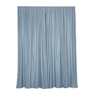 Light blue drapery curtain with gathered fabric design