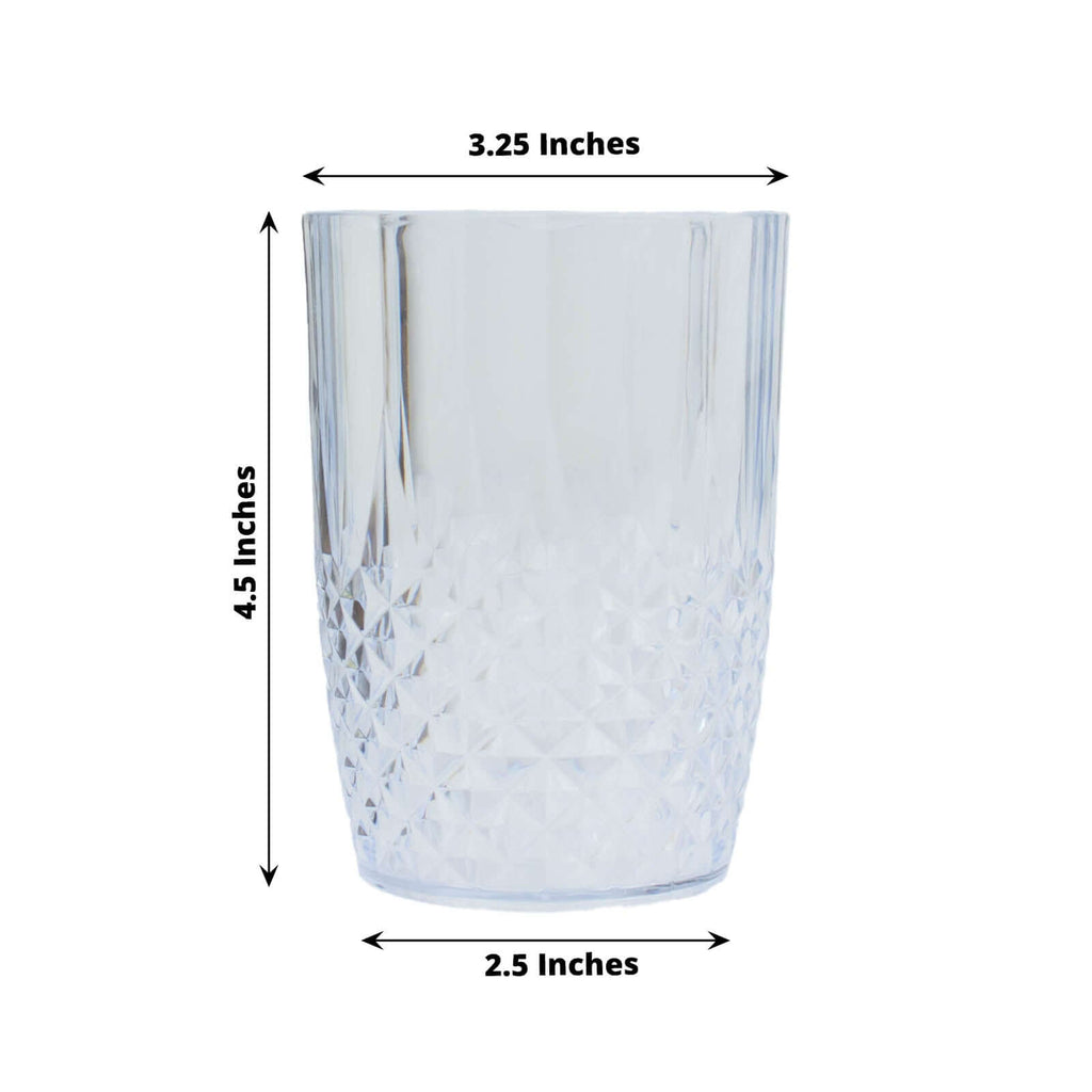 Crystal Cut Short Tumblers Clear 16oz