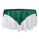 72x72Inch Hunter Emerald Green Premium Velvet Table Overlay, Square Tablecloth Topper
