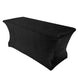Black Premium Velvet Spandex Rectangle Tablecloth 6ft Wrinkle Free Fitted Table Cover