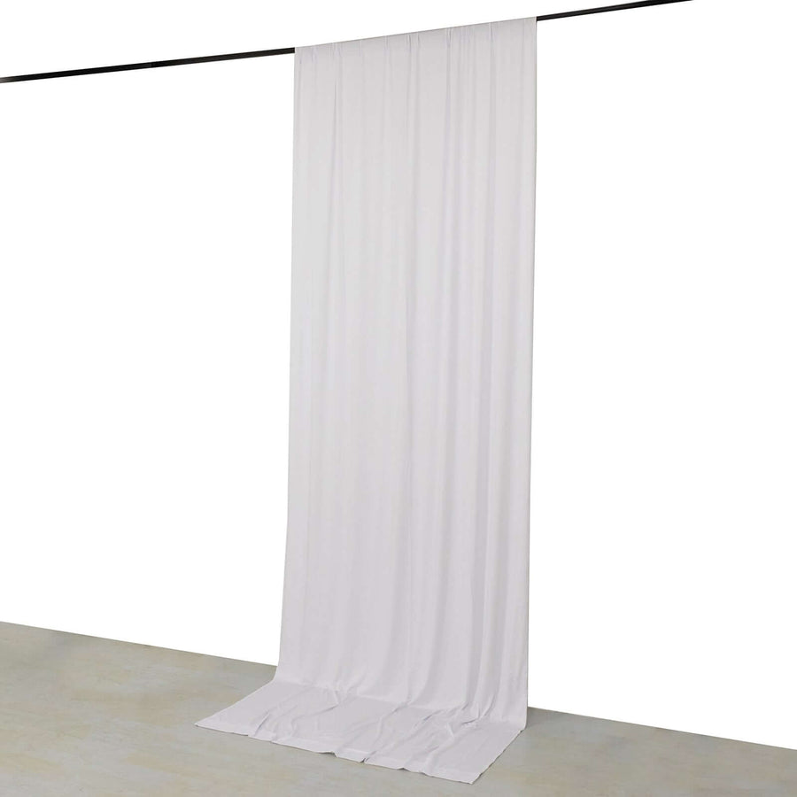 White 4-Way Stretch Spandex Photography Backdrop Curtain with Rod Pockets, Drapery Panel