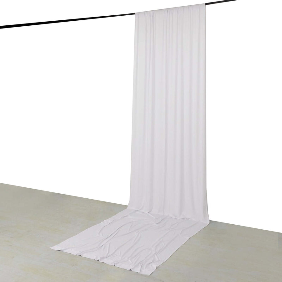 White 4-Way Stretch Spandex Photography Backdrop Curtain with Rod Pockets, Drapery Panel