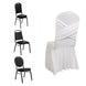 White Spandex Banquet Chair Cover with Ruffle Skirt & Cross Back Sash – Stretch Slipcover for Events