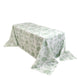 Polyester 90x132inch Rectangle Tablecloth White - Seamless Dusty Sage Green French Toile Pattern