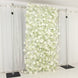 8ftx4ft Roll Up Artificial Flower Wall Panel Backdrop with White Silk Roses