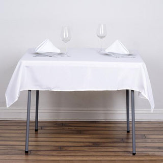 Elevate Your Event Decor with the 54x54 White Square Seamless Polyester Tablecloth