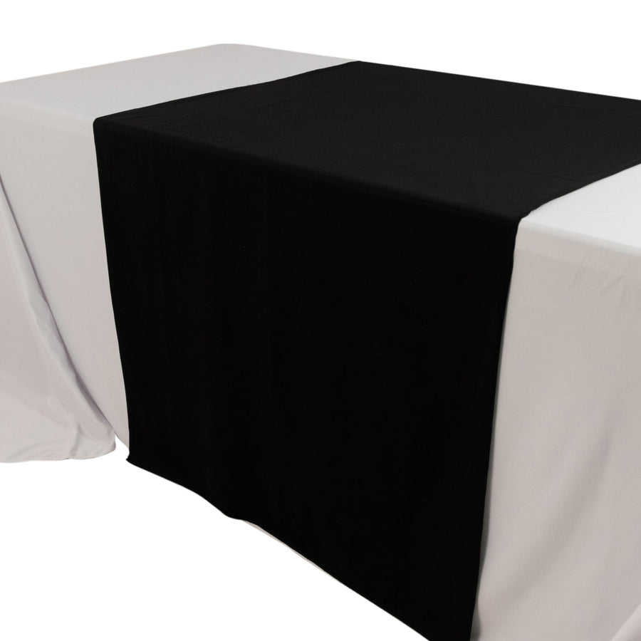 Black Wide Polyester Table Runner 36x72inch