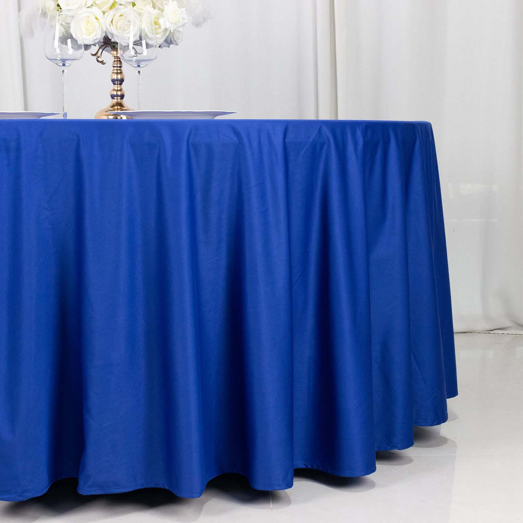 Premium Scuba Round Tablecloth 120" Royal Blue | TableclothsFactory Premium Scuba Round Tablecloth 120" Royal Blue | TableclothsFactory