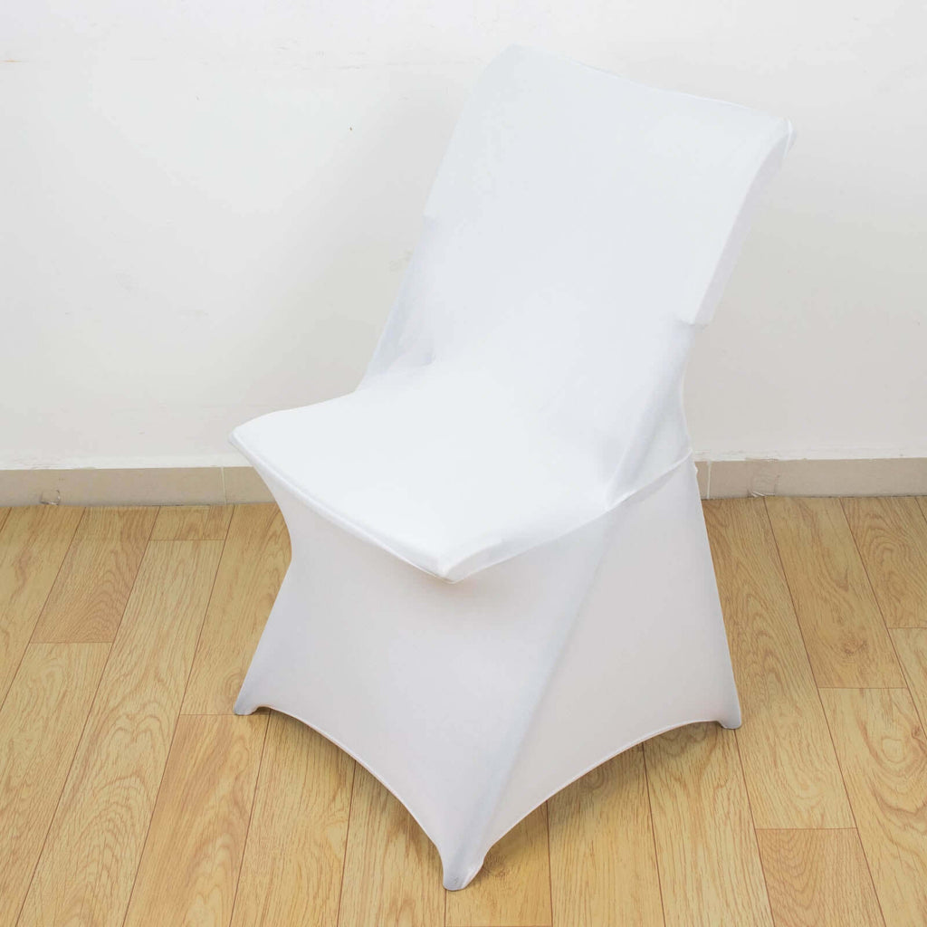 Spandex Lifetime Folding Chair Cover White TableclothsFactory