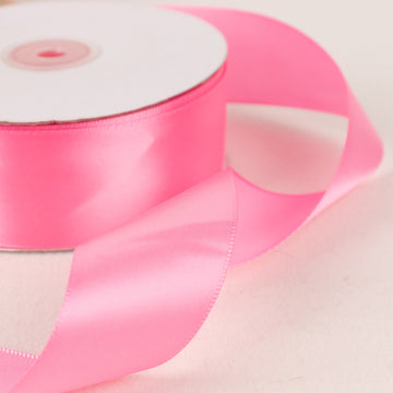 50 Yards 1.5" Pink Single Face Decorative Satin Ribbon