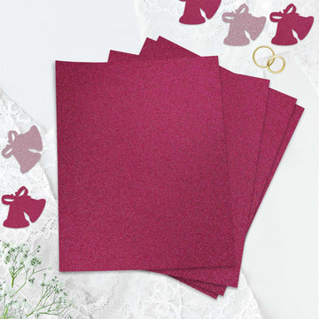 10 Pack 12"x10" Self-Adhesive Glitter DIY Craft Foam Sheets Hot Pink