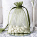 10 Pack | 5x7inch Olive Green Organza Drawstring Wedding Party Favor Gift Bags