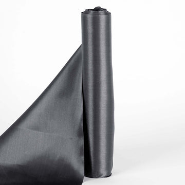 12"x10 Yards | Charcoal Gray Satin Fabric Bolt, DIY Craft Wholesale Fabric