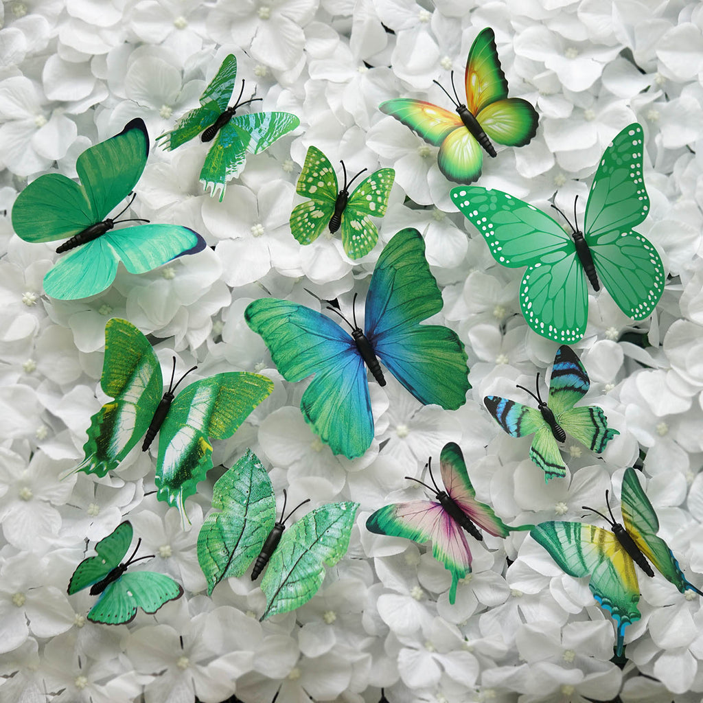 12 pcs Magnetic Butterfly Wall Stickers Decal Home Decorations Decor Double  Wing