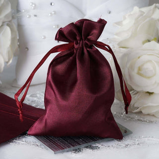 Elegant Eggplant Satin Drawstring Wedding Party Favor Gift Bags Elegant Eggplant Satin Drawstring Wedding Party Favor Gift Bags
