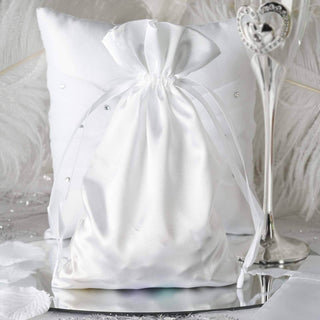 <span>White Satin Drawstring Wedding Party Favor Gift Bags, 6"x9"</span> <span>White Satin Drawstring Wedding Party Favor Gift Bags, 6"x9"</span>