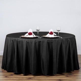 Elegant Black Polyester Tablecloth for Sophisticated Events