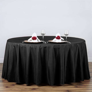 Elegant Black Polyester Tablecloth for Sophisticated Events Elegant Black Polyester Tablecloth for Sophisticated Events