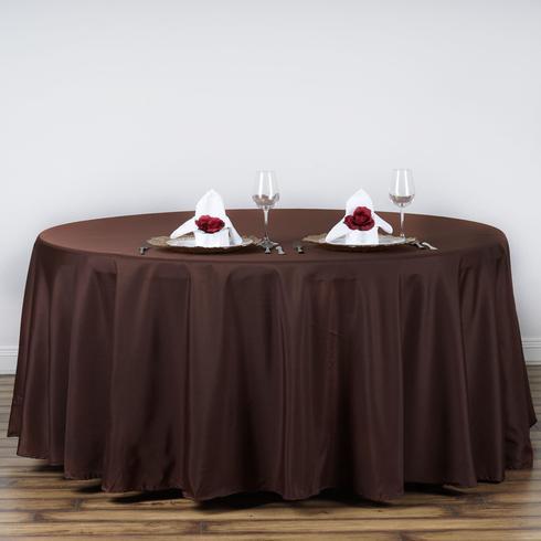 Table Cloth 120 - Chocolate (Pintuck Taffeta Round)