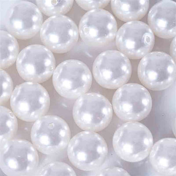 120 Pack 20mm Glossy White Faux Craft Pearl Beads and Vase Filler