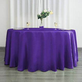 Elegant Purple Satin Tablecloth for a Stunning Event Décor