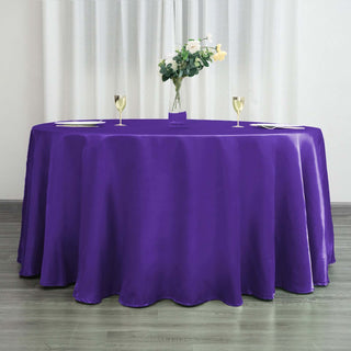 Elegant Purple Satin Tablecloth for a Stunning Event Décor Elegant Purple Satin Tablecloth for a Stunning Event Décor