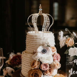 Add a Touch of Elegance with the Metallic Gold Crystal-Bead Royal Crown Cake Topper Add a Touch of Elegance with the Metallic Gold Crystal-Bead Royal Crown Cake Topper