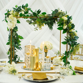 Add Elegance to Your Event with 2 Pack | 24" Square Gold Metal Frame Wedding Flower Stands
