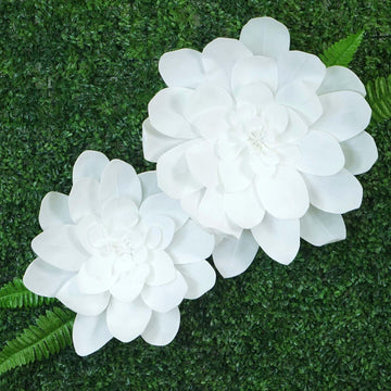 2 Pack 24" White Real-Like Soft Foam Craft Daisy Flower Heads