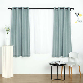 Elevate Your Décor with Handmade Dusty Blue Faux Linen Curtains Elevate Your Décor with Handmade Dusty Blue Faux Linen Curtains