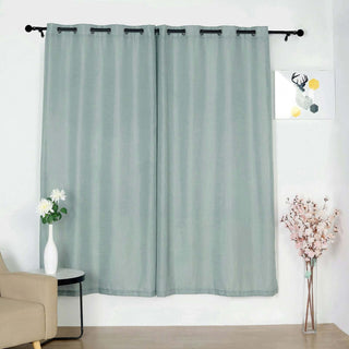 Elevate Your Décor with Handmade Dusty Blue Faux Linen Curtains Elevate Your Décor with Handmade Dusty Blue Faux Linen Curtains