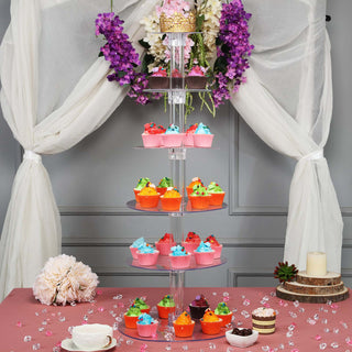 Elegant and Versatile 33" 6-Tier Clear Acrylic Cupcake Tower Stand