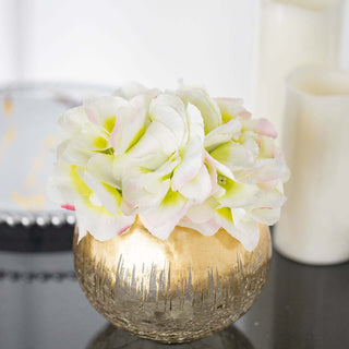 Elegant Gold Foiled Crackle Glass Flower Vase Elegant Gold Foiled Crackle Glass Flower Vase