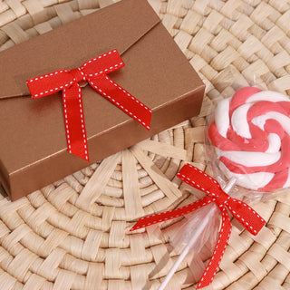 Add Elegance to Your Decor with Red/White Saddle Stitch Ribbon Bows