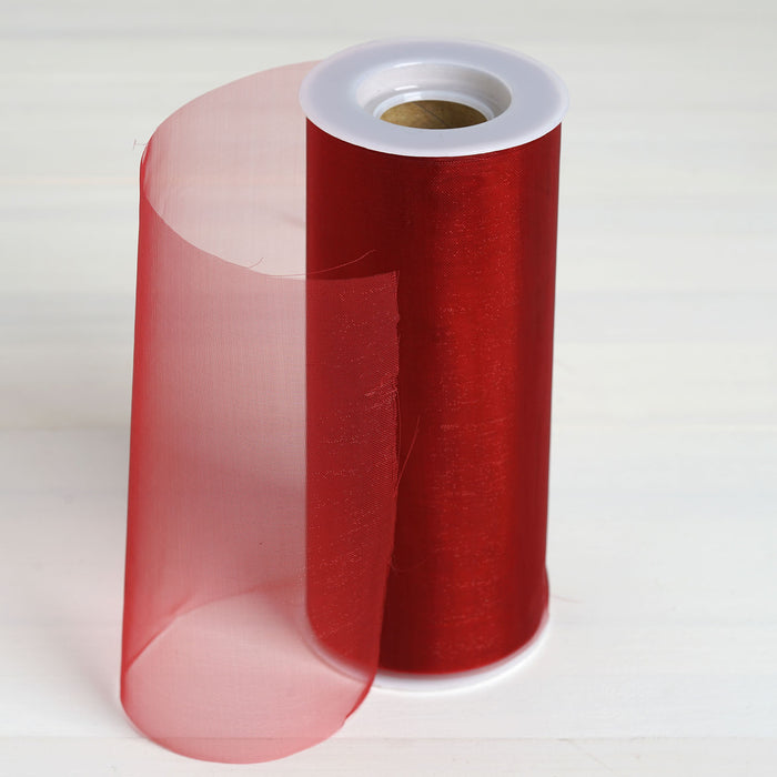 6 Inch x 10 Yards Sheer Organza Fabric Bolt | TableclothsFactory