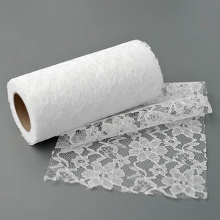 Elegant White Floral Lace Fabric Bolt for Stunning Event Decor