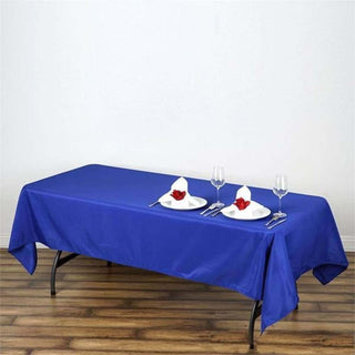 Add Elegance to Your Event with the Royal Blue Polyester Tablecloth Add Elegance to Your Event with the Royal Blue Polyester Tablecloth
