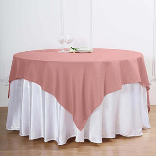 Elevate Your Event with the Dusty Rose Square Polyester Table Overlay Elevate Your Event with the Dusty Rose Square Polyester Table Overlay