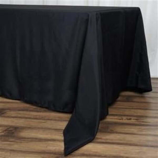 Black Premium Polyester Rectangular Tablecloth - Add Elegance to Your Event Décor Black Premium Polyester Rectangular Tablecloth - Add Elegance to Your Event Décor