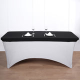 8FT Black Rectangular Stretch Spandex Table Top Cover