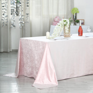 Reusable and Versatile Blush Velvet Tablecloth