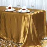 90x156 inches Gold Satin Rectangular Tablecloth
