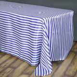 90 inch x156 inch White/Purple Stripe Satin Tablecloth#whtbkgd