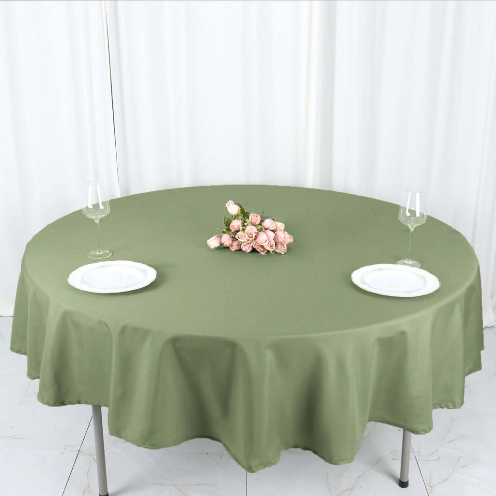 Dusty Sage Green Round Tablecloth 90 In