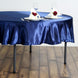 90 Navy Blue Satin Round Tablecloth