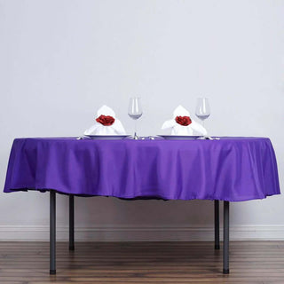 Elevate Your Event Decor with the 90" Purple Polyester Round Tablecloth Elevate Your Event Decor with the 90" Purple Polyester Round Tablecloth